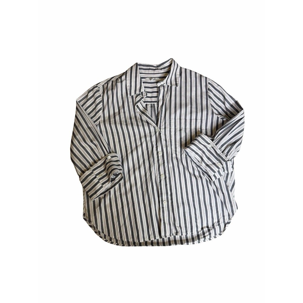 Madewell Women's Striped Button-Up Size Medium Work Professional oversized